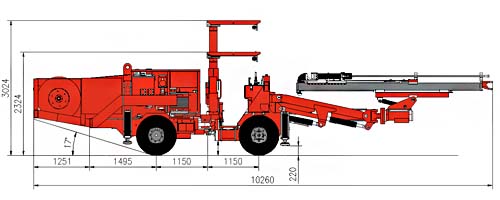 DW2-50 Perforadora jumbo de ruedas de doble brazos